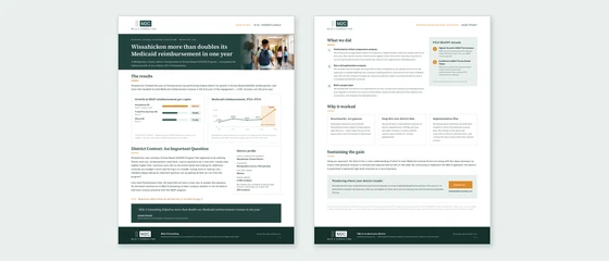 Two-page Wissahickon School District case study PDF